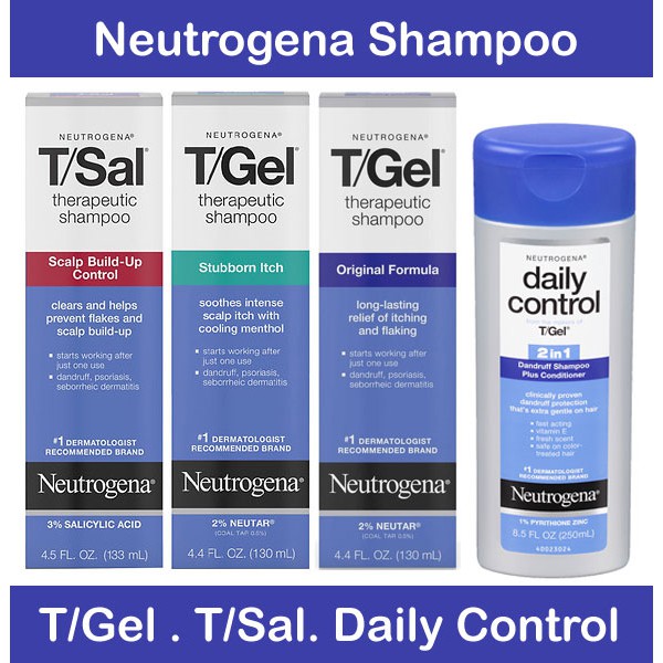 💙💚 Neutrogena Shampoo T/Gel T/Sal Daily Control Anti Residue Shopee