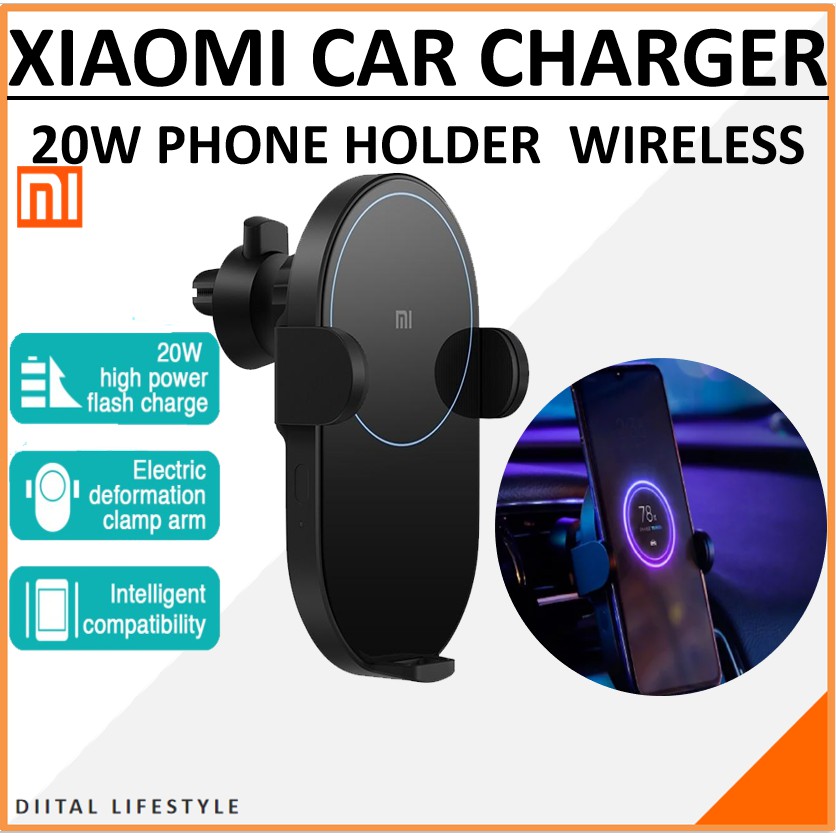 Original Xiaomi Wireless Car Charger 20W Max Electric Auto Pinch For