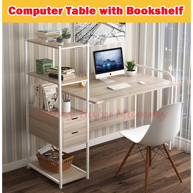 Computer Tables with Bookshelf Table/Study Table Shopee