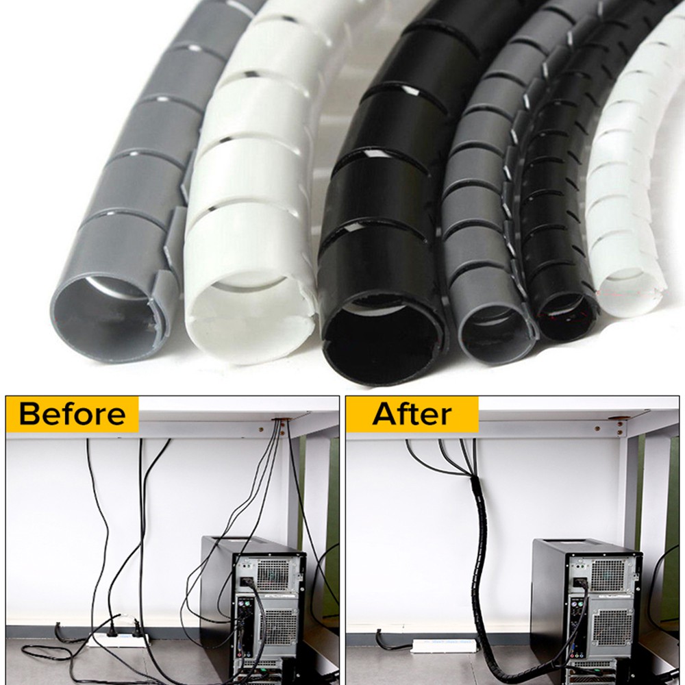 Flexible Spiral Cable Organizer Storage Pipe Cord Protector Management