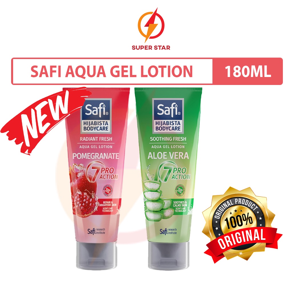 Safi Hijabista Bodycare Aqua Gel Lotion 180ml (Pomegranate/Aloe Vera