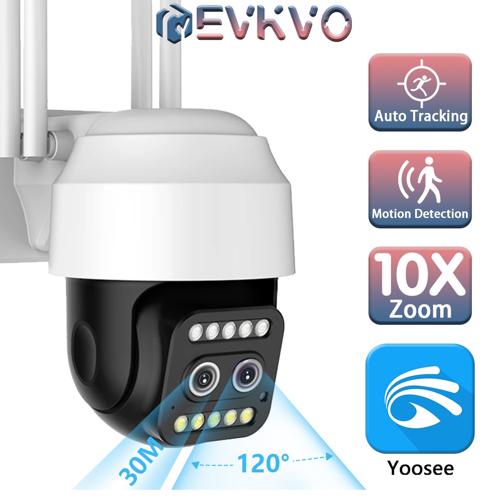 EVKVO 5MP Dual Lens CCTV Wireless Yoosee Outdoor Waterproof 360 WIFI