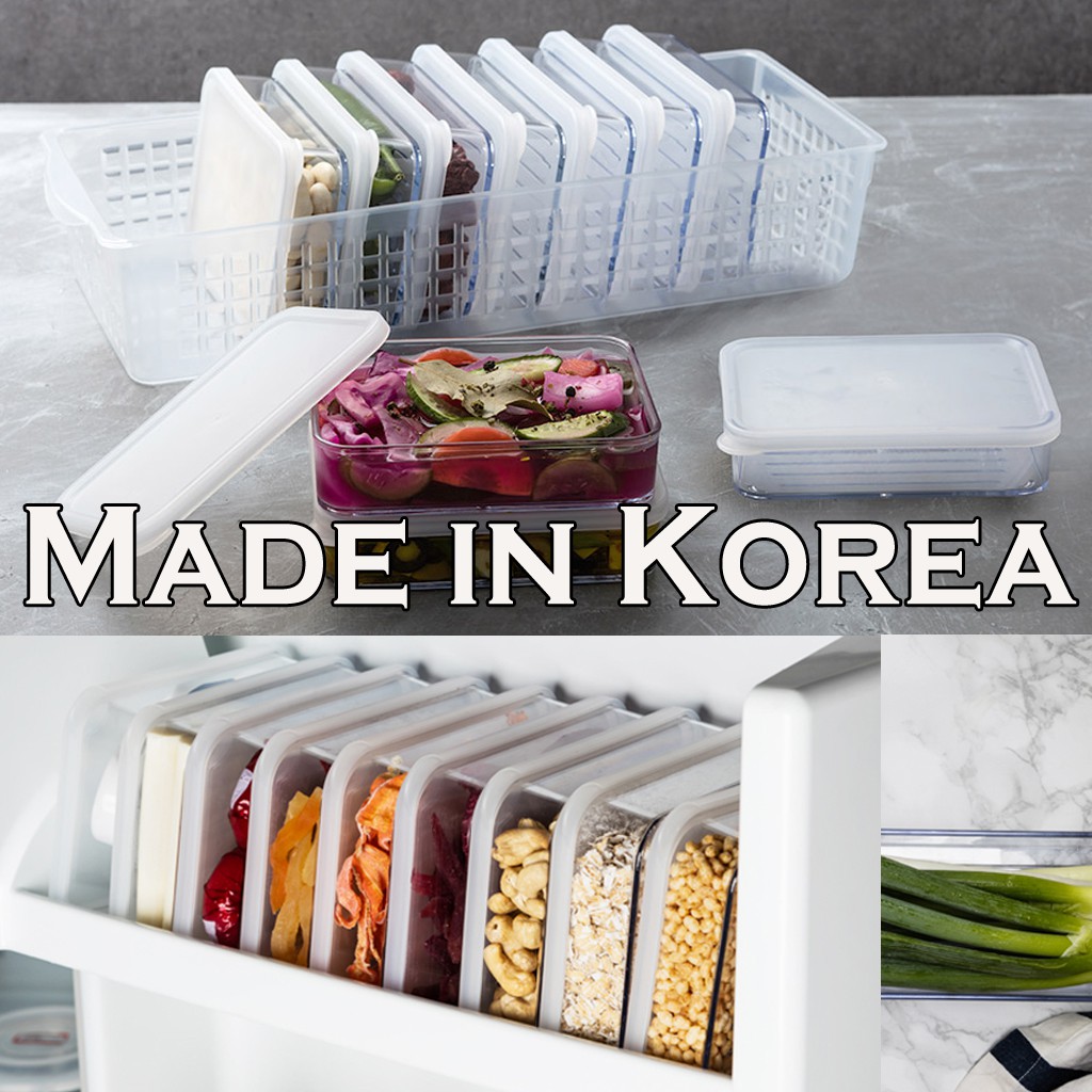[Made in Korea] Kitchen Refrigerator Food Container 10 Set with Tray