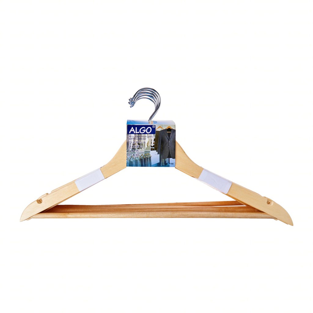 Algo 44.5cm Wooden Hangers 8P Set (AL1168) Shopee Singapore