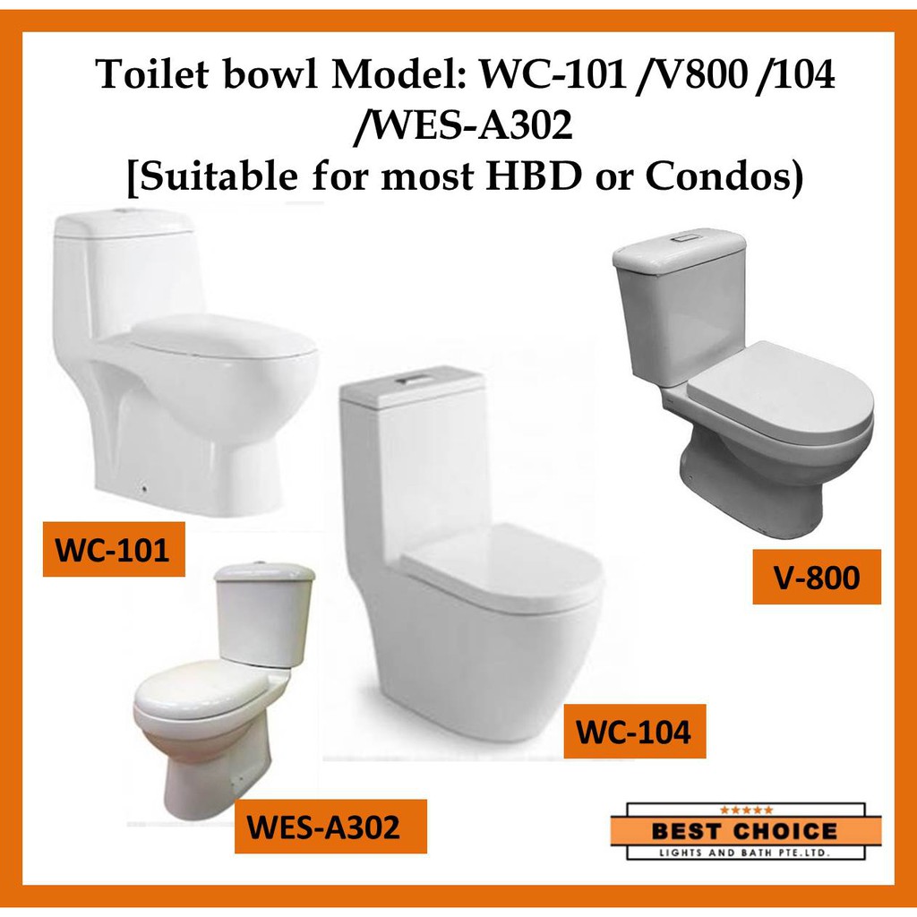 Toilet bowl Model WC101 /800VV /104 /WESA302 One Piece WC [Suitable