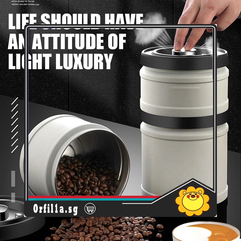 750ml Stainless Steel Airtight Coffee Bean Storage Container Vacuum Tea