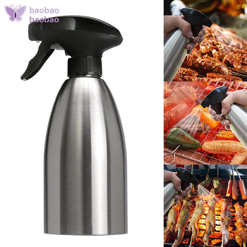 Stainless Steel Oil Spray Bottle Olive Oil Sprayer for Kitchen BBQ