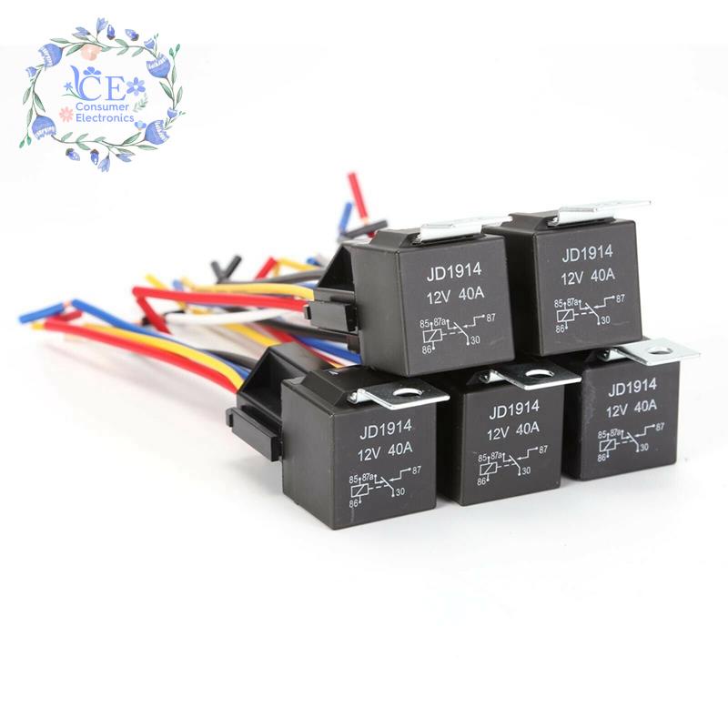 JD1914 Automotive Relay Harness Set 5-Pin 40A 12V SPDT with