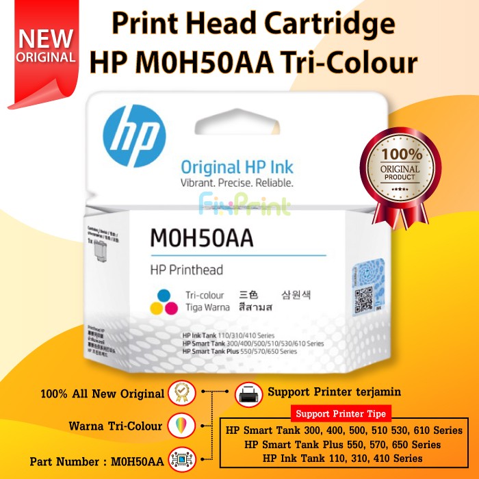 Hp Smart Tank 300 400 500 550 M0H50Aa TriColor Fsb332 Print Head