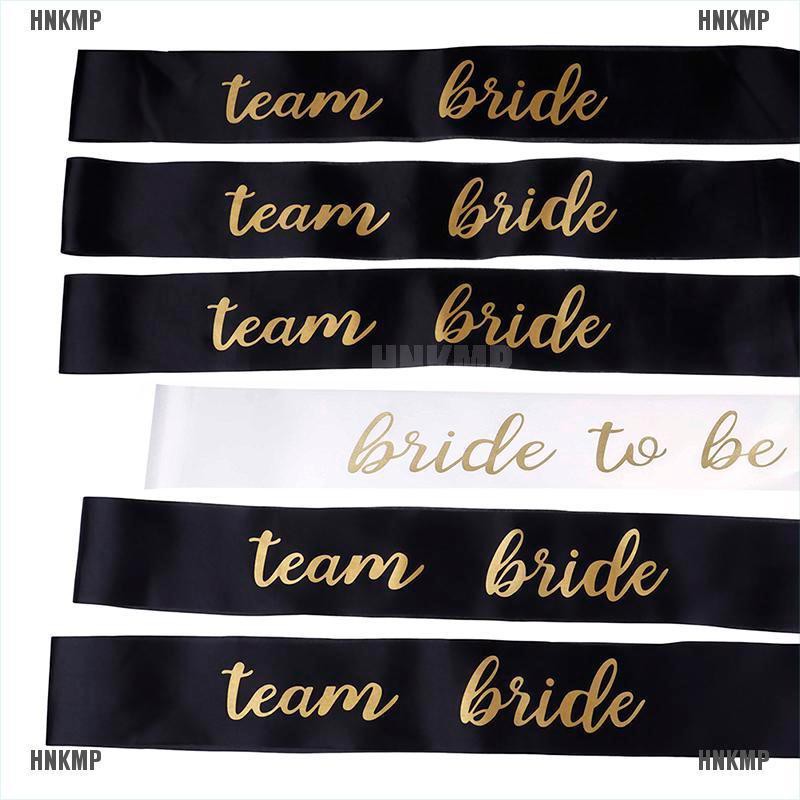 HNKMP 6pcs Bride To Be Sash Team Bride Satin Sash Hen Night Bridal