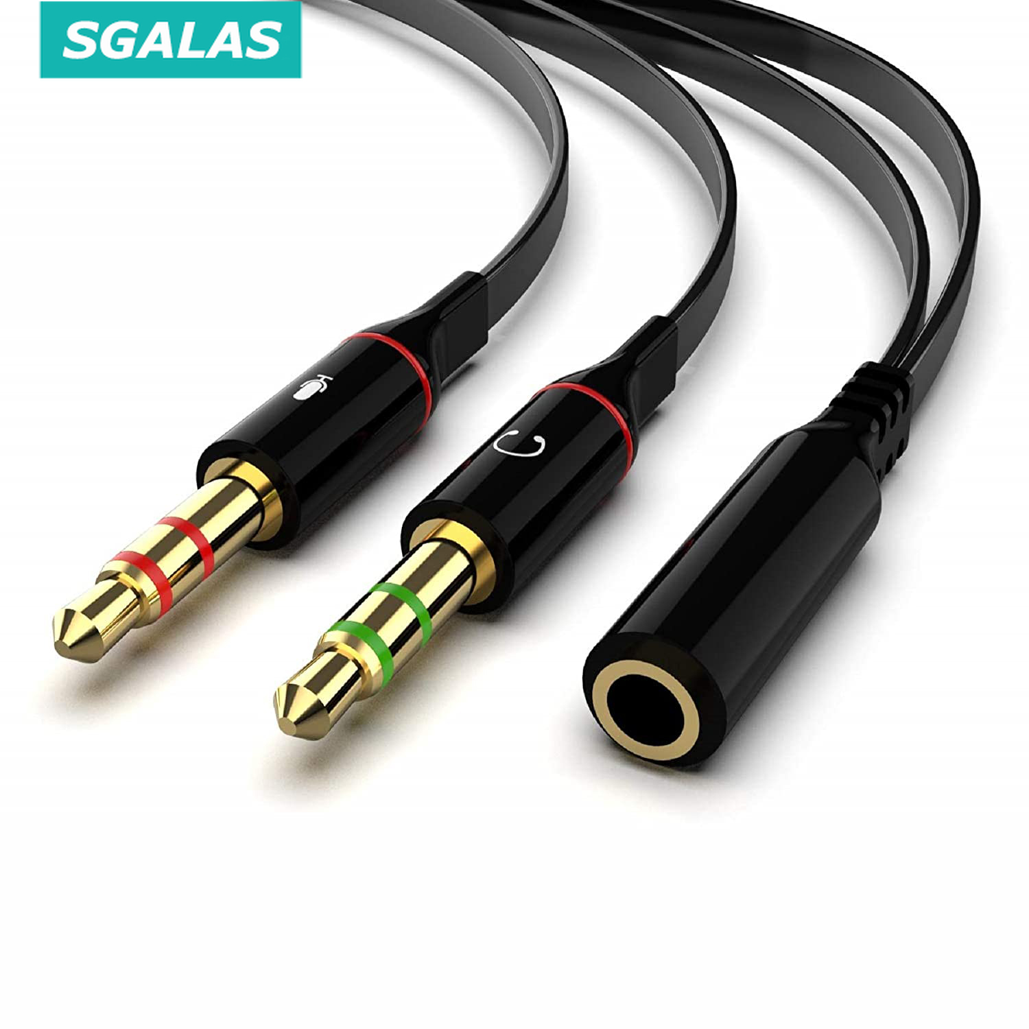 SGALAS Audio Splitter 3.5mm Jack Aux Cable 1 Stereo Female