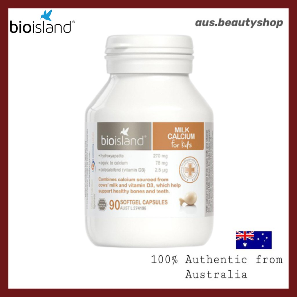 [100 Authentic] Bio Island Milk Calcium for Kids (90 softgel capsules