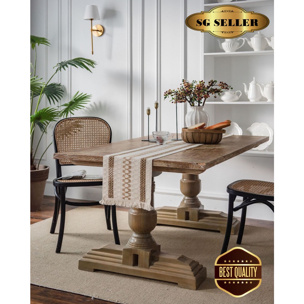 [SG Seller] Rustic Linen Table Runner Farmhouse Style Table Runners