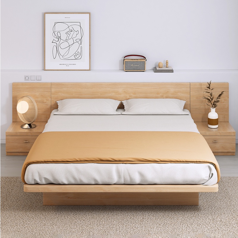 Japanese tatami bed bedroom high box storage double bed modern