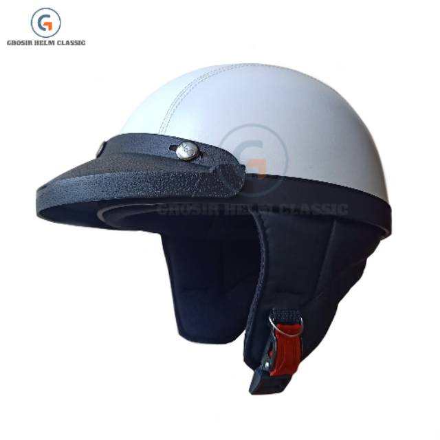 Retro Chips White Leather Helmet Pet Or Hat Combination / Bogo Chips