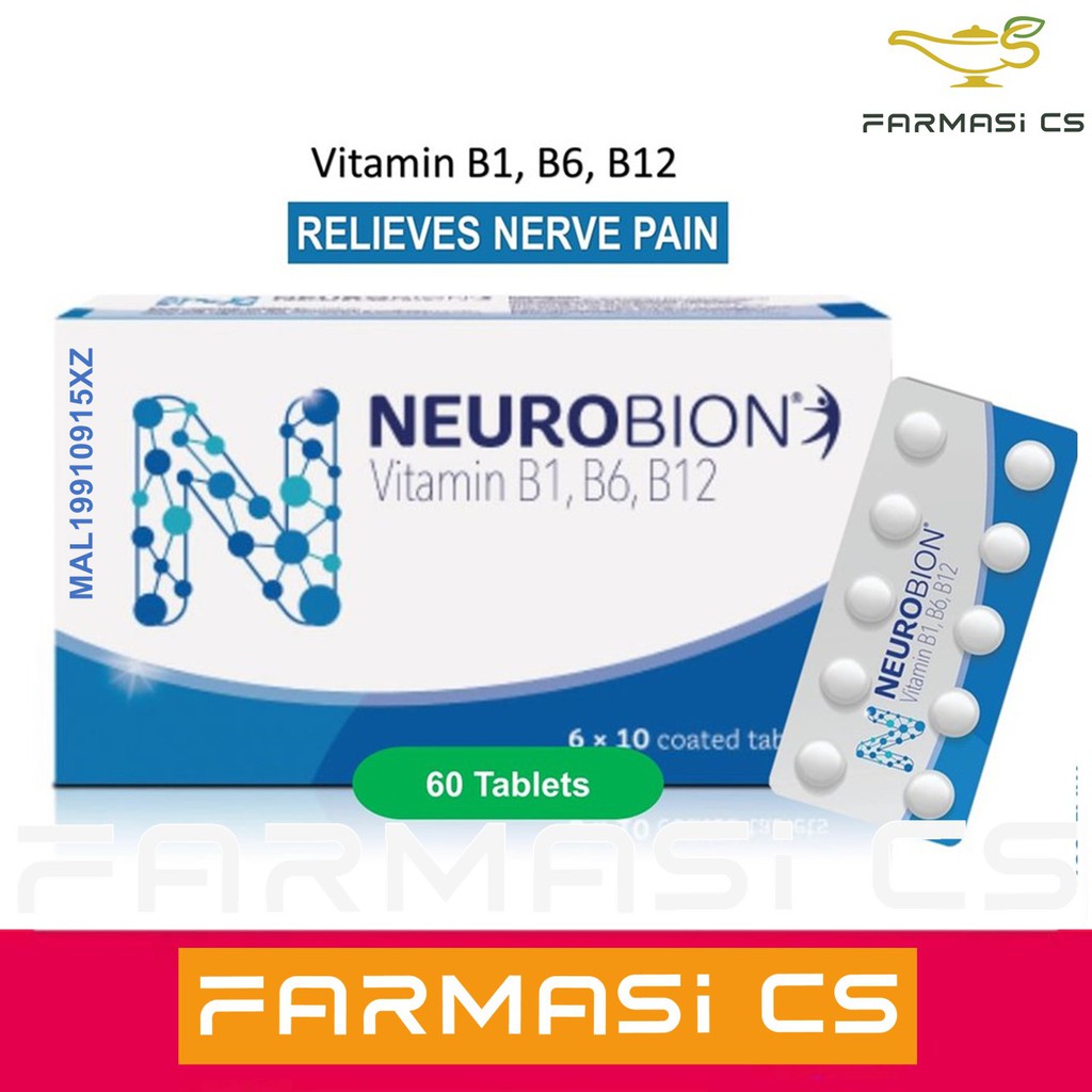 Neurobion Vitamin B1 B6 B12 Strengthen Nerves 60 Tablets EXP06/2023