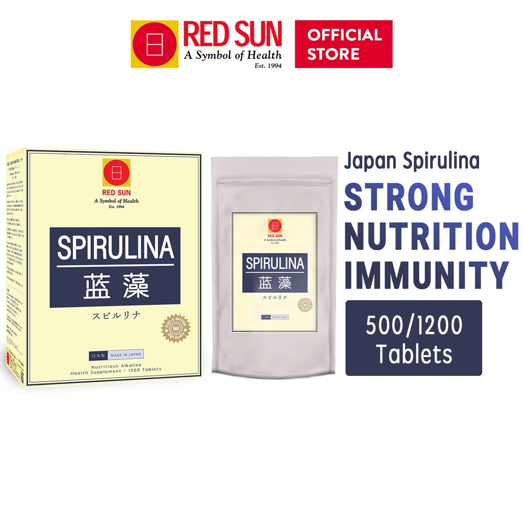RED SUN Japan Spirulina 500 or 1200 Tablets/Bottle Improve