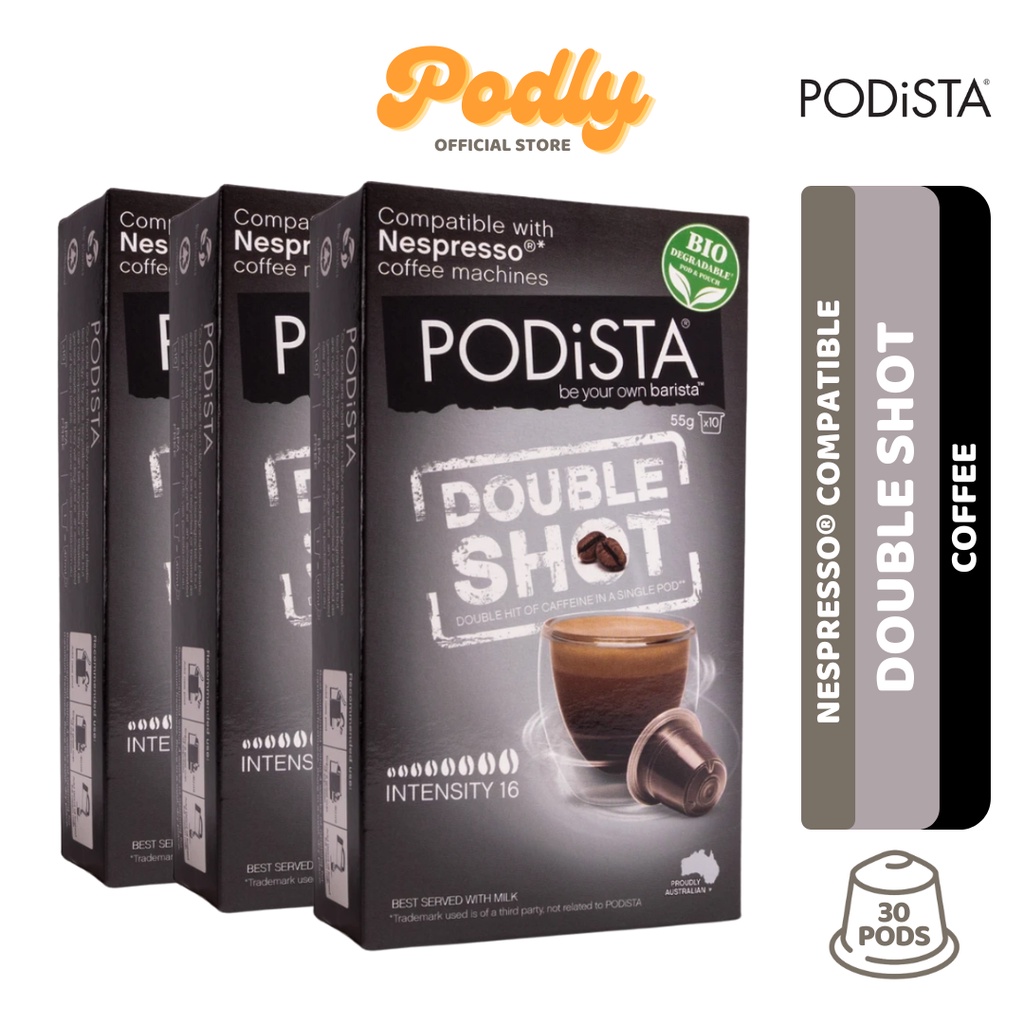 [Bundle of 3] PODiSTA Double Shot Intensity 16 Coffee Australian