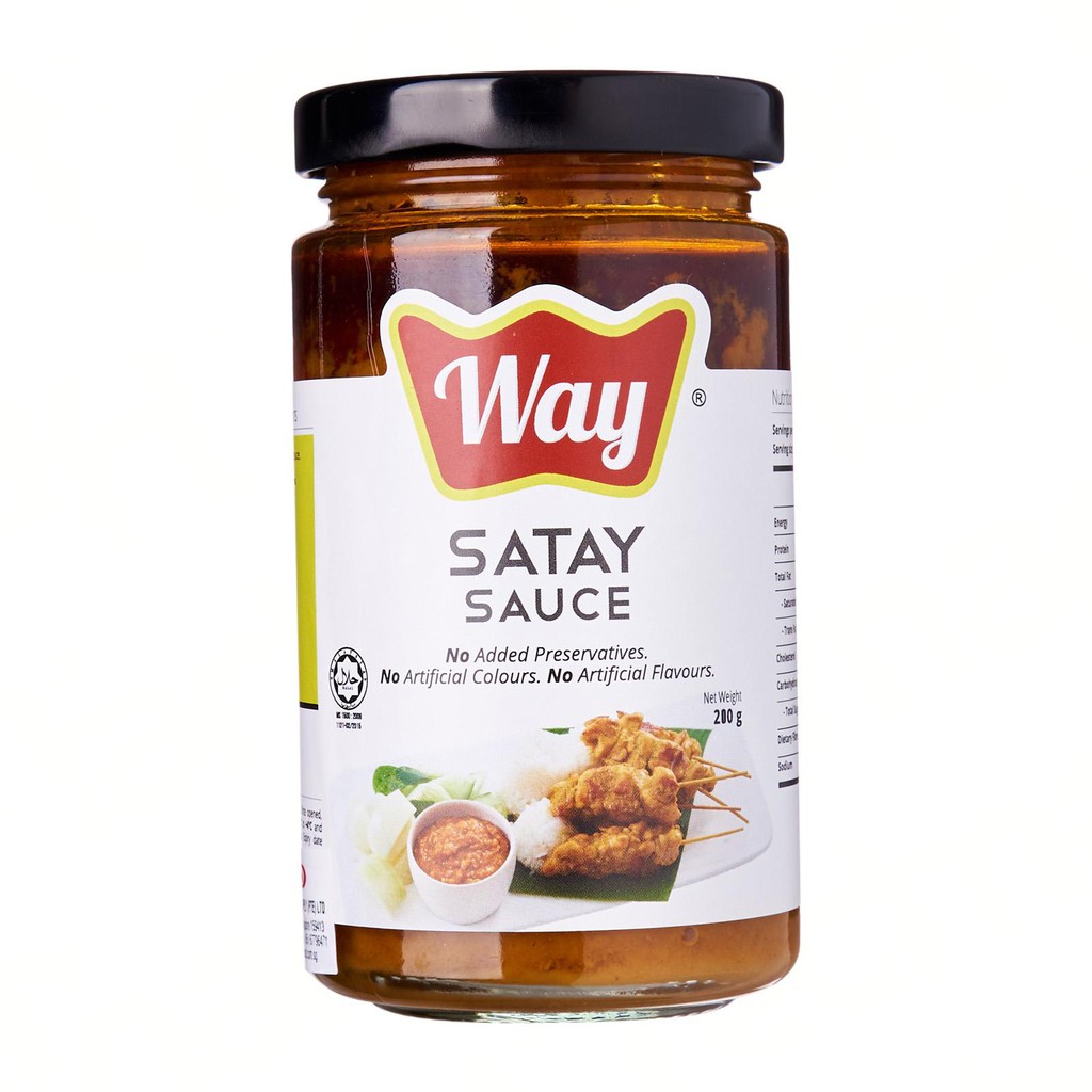 Way Premium Foods Satay Sauce (Glass Bottle) (MSGFree Asian Specialty Sauce) Kirei Food