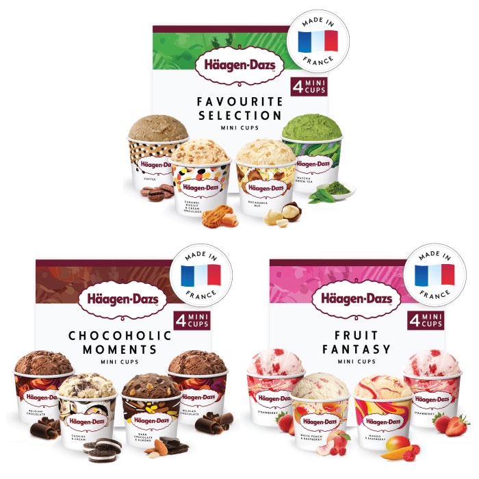 Haagen Dazs Minicup Multipack Assorted Flavors (4 x 100 ml) Shopee