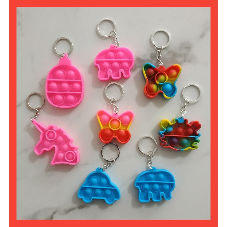 Bubble Pop Animals Cars 4pcs/set Fidget Pop Keychain Toys Children Kids Shopee Singapore