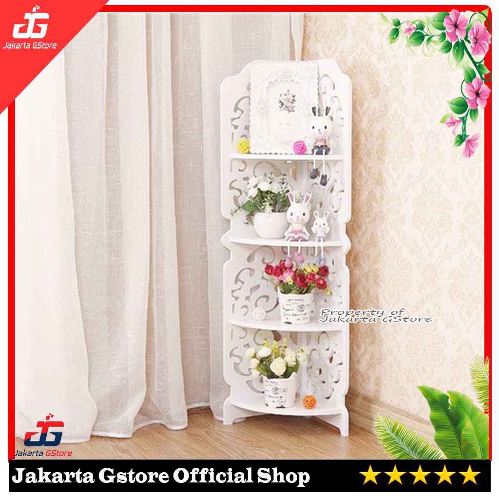 Home Corner Decoration Shelves 4 Stacking / Corner Shelves Stand 4