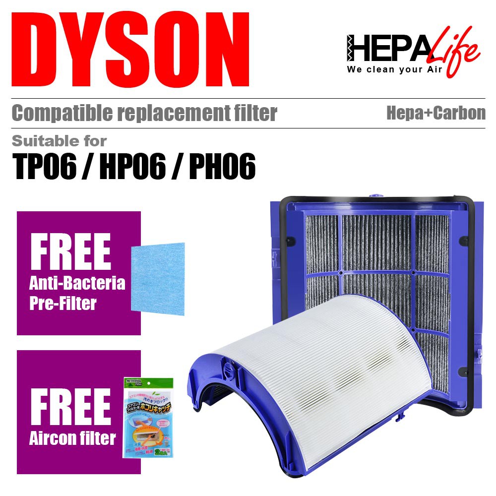 DYSON TP06 HP06 Compatible Hepa & Carbon Filter Hepalife Shopee