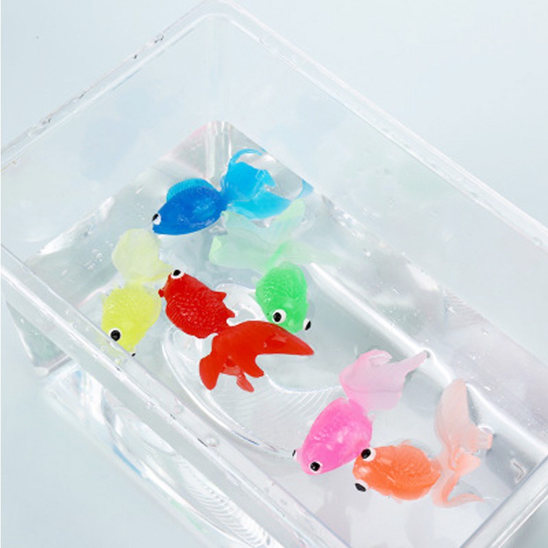 Random Color 4cm Soft Rubber Gold Fish Washing bath toy Small Goldfish