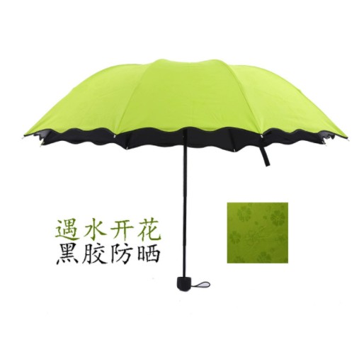 Magic Anti UV Umbrellas Rain See Flowers Blooming On Umbrellas TriFold