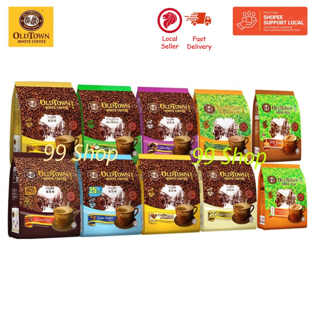 Old Town White Coffee 3 in 1 White Coffee/ Tea Series Hazelnut/Mocha