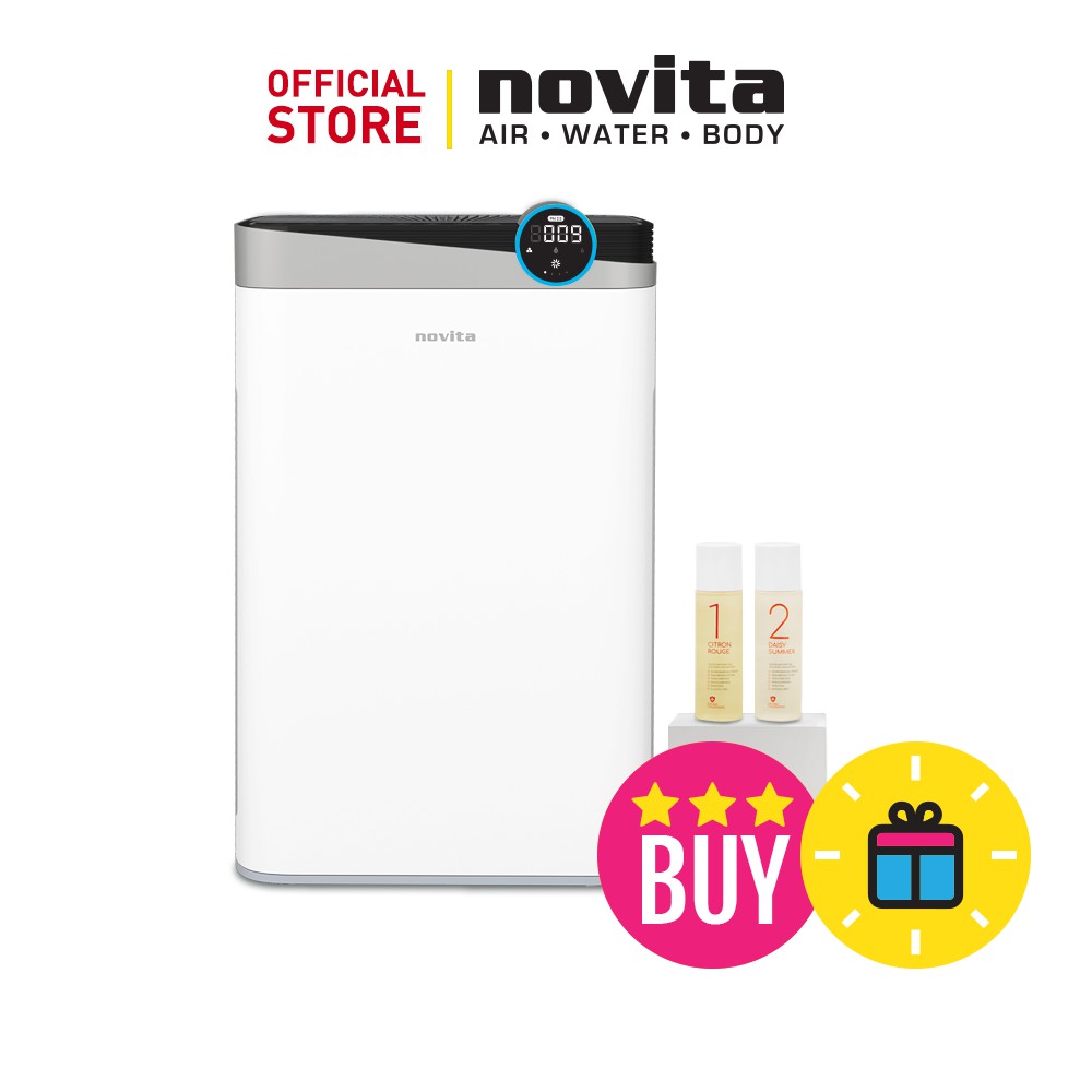 novita 4In1 Air Purifier A4S with 2 Bottles of Air Purifying Solution Concentrate + FOC novita