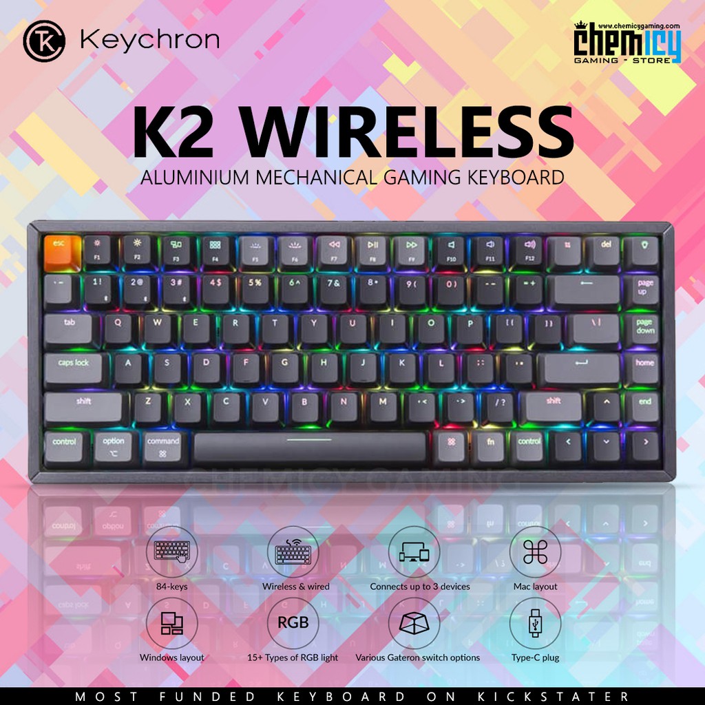 Keychron K2 RGB Aluminum Wireless Mechanical Gaming Keyboard BeeCost