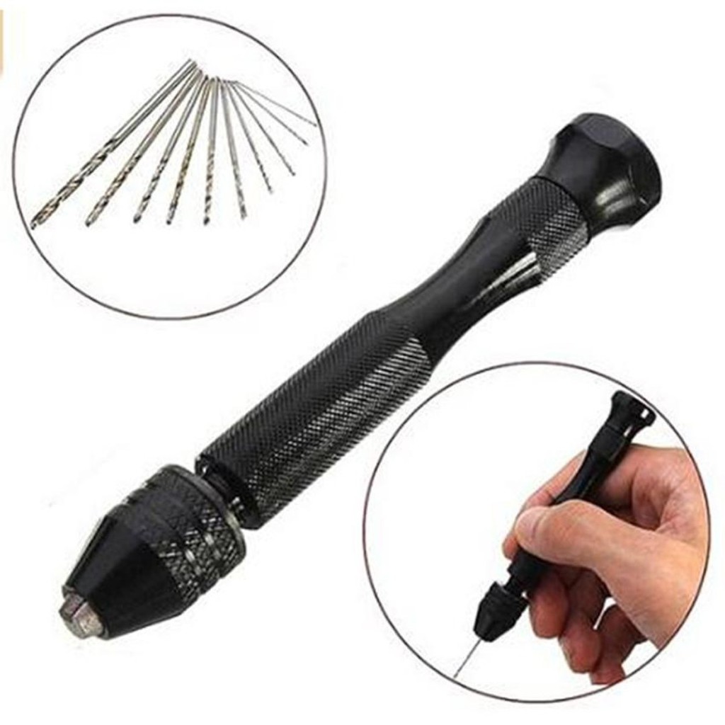 [SG Seller] Precision Pin Vise Model Aluminium Hand Drill Set Of 11 Pcs