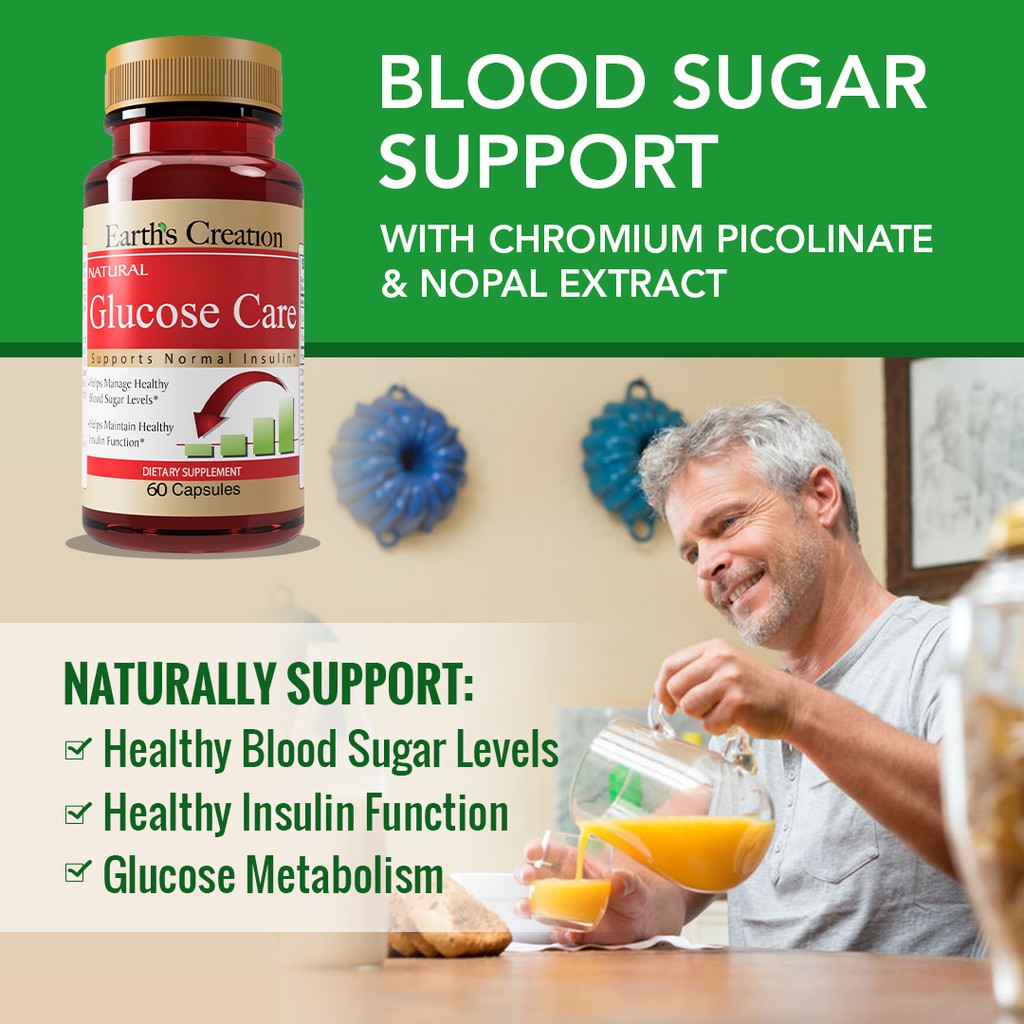 Premium Blood Sugar Support Supplement Earth’s Creation Glucose Care