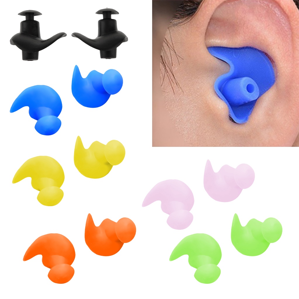 【READY STOCK】Swimming Ear Plug Silicone Swim Diving Shower Ear Plugs
