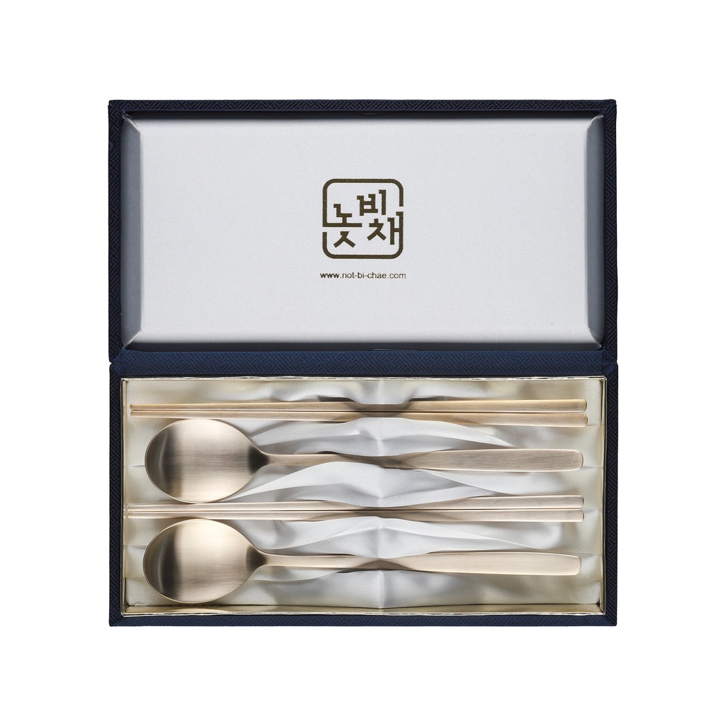 Premium Brassware Cutlery Spoon Chopsticks Set Korean Traditional