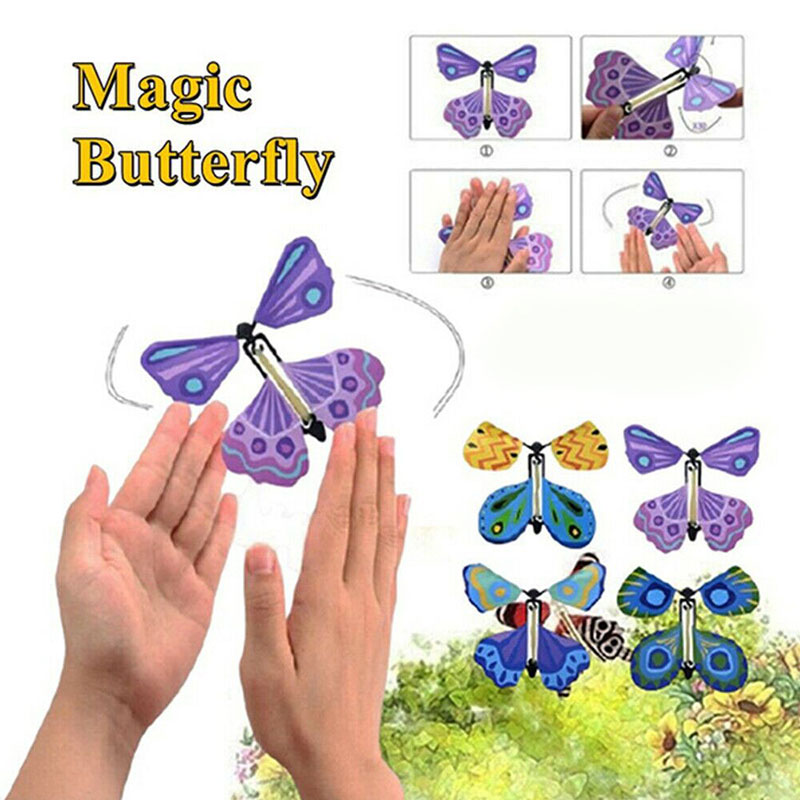 Magic Fairy Flying Butterfly Rubber Band Powered Butterfly Wind up