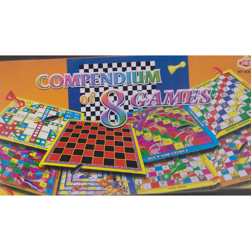BOARD GAME COMPENDIUM OF 8 GAMES HT 8000 Shopee Singapore