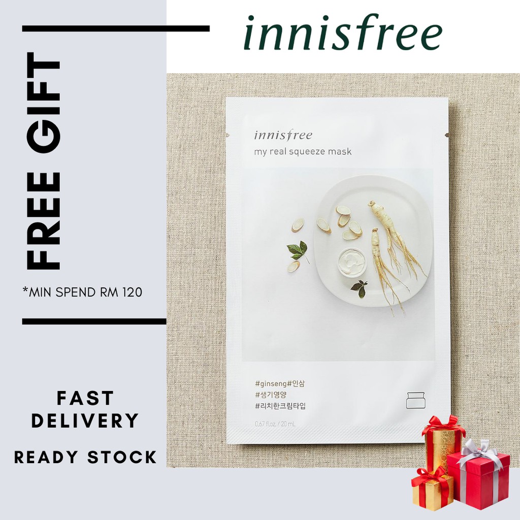 INNISFREE MY REAL SQUEEZE MASK GINSENG 20ML Shopee Singapore