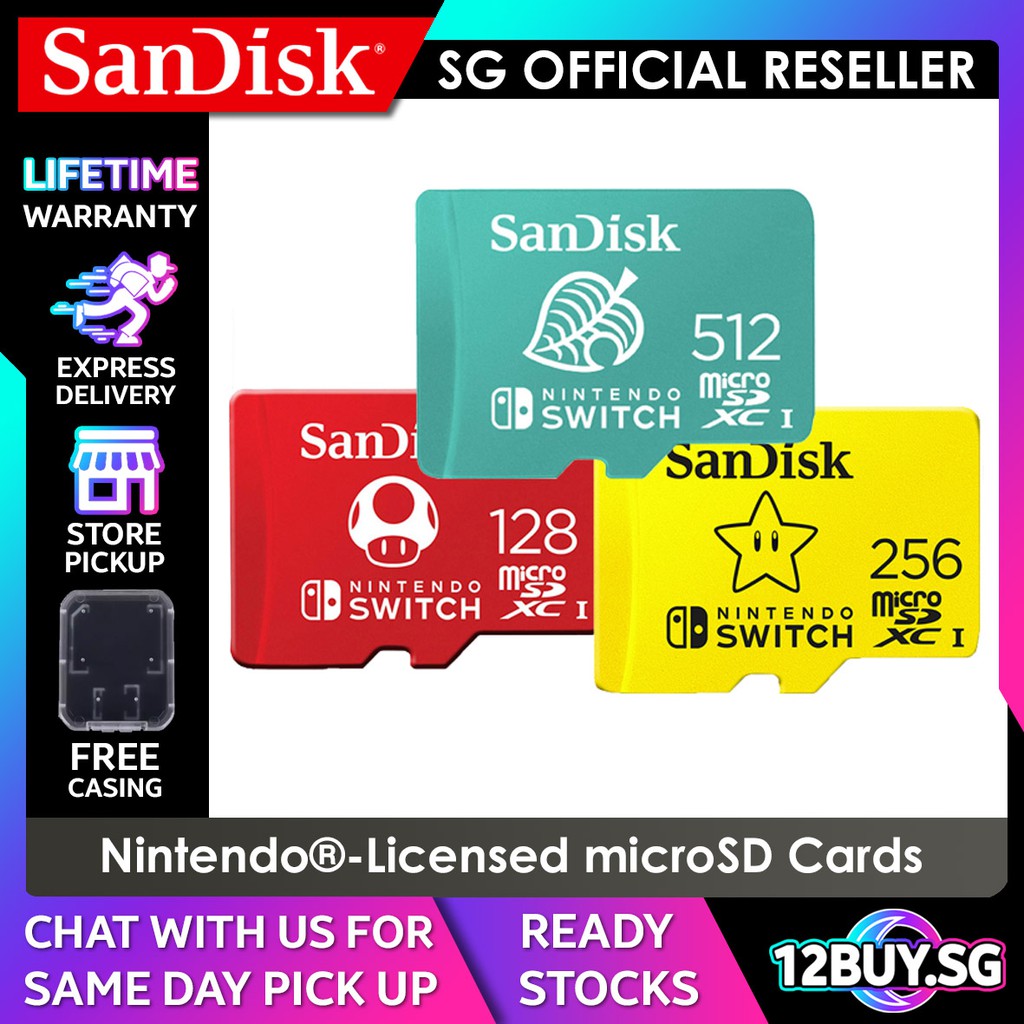 Sandisk Nintendo Switch MicroSD Card 4K V30 64GB 128GB 256GB 512GB QXAT