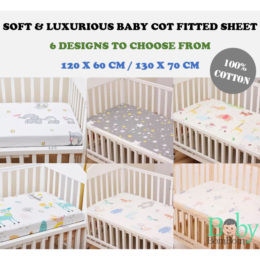 100 Cotton Baby Cot Fitted Sheet Bed Sheet Mattress Cover Playpen