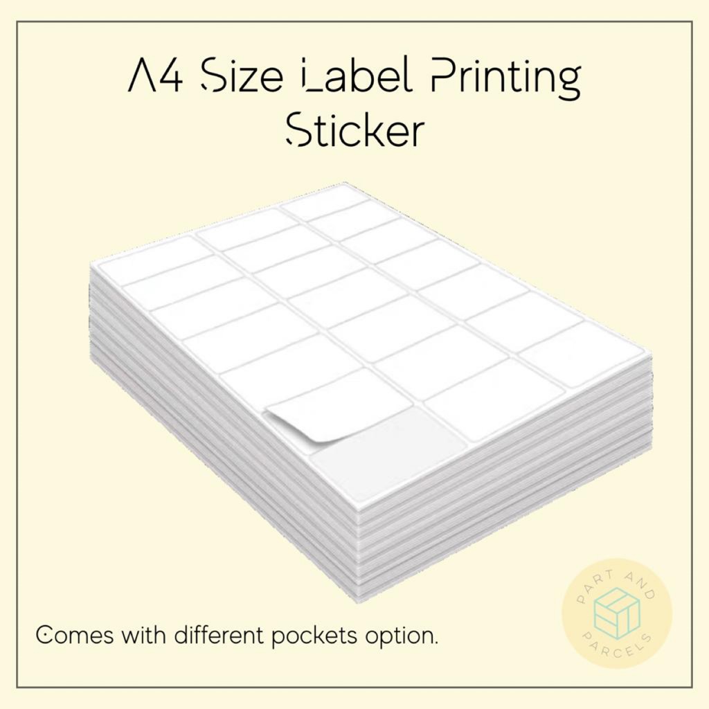 A4 Size Label Printing Sticker 2/21/24/30 Pockets option available