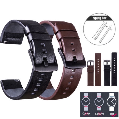 20mm 22mm 24mm Smart Watch Quick Release Pins Leather Wristwatch Band
