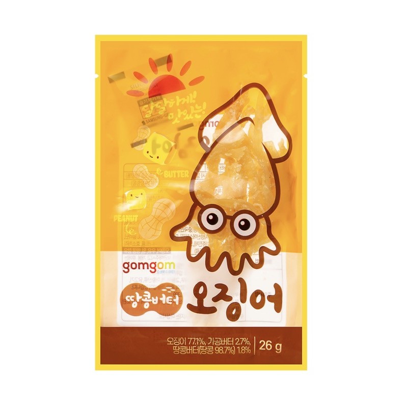 Peanut Butter Dried Squid (26g) Korean Finger Food / Butter Taste