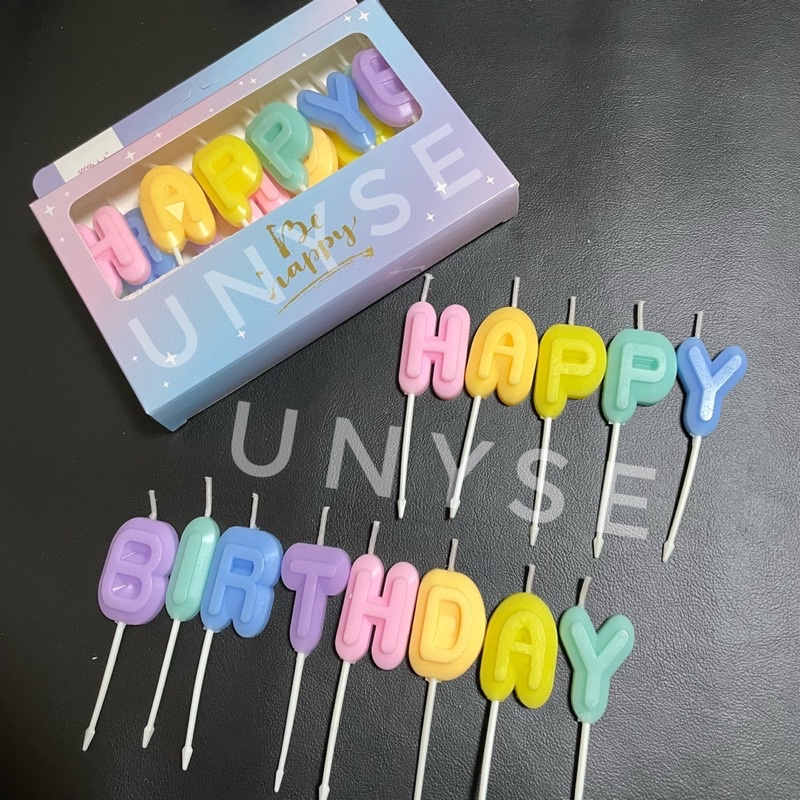 [ SG Seller ] Light Candy Pastel Colourful Happy Birthday Alphabets