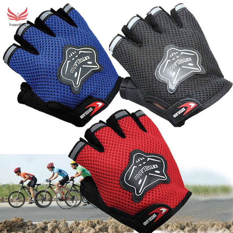 ☪HL♬ Children Kids Bike Gloves Half Finger Breathable Antislip For