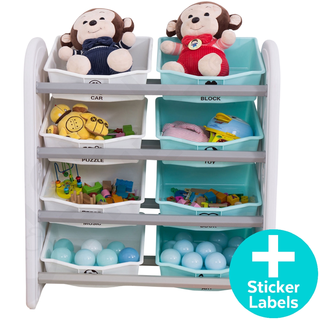 Kids Toy Storage Organizer Open Display Organizing 4Tier 8