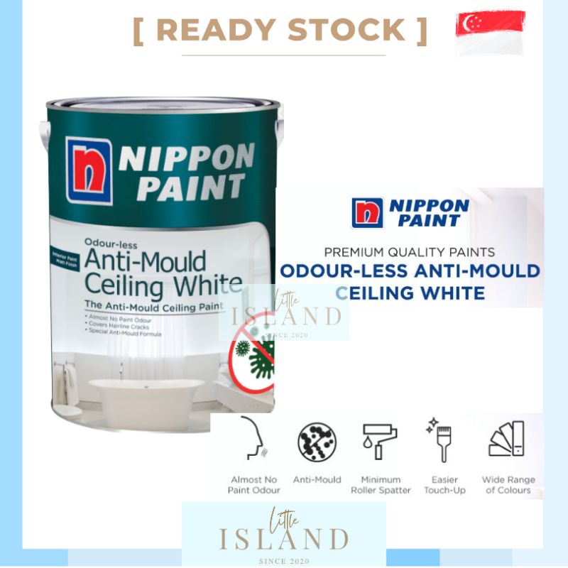 Nippon Paint Odour Less Anti Mould Ceiling White Paint 1L 5L Shopee