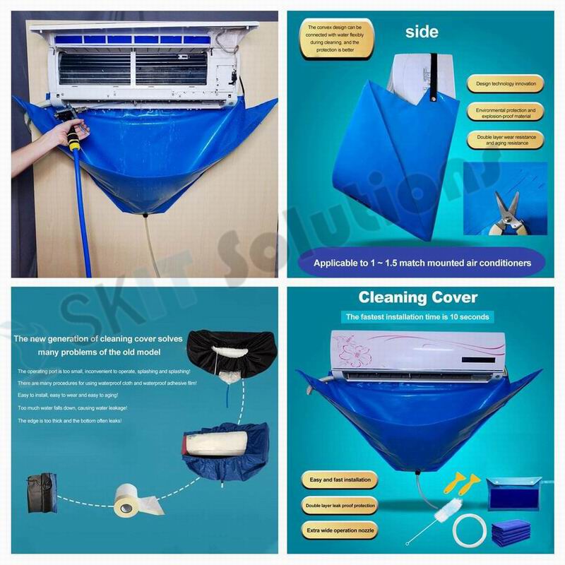 Air Conditioner Cleaning Kit Washing Cover+Pipe+Foam Spray+Sprayer