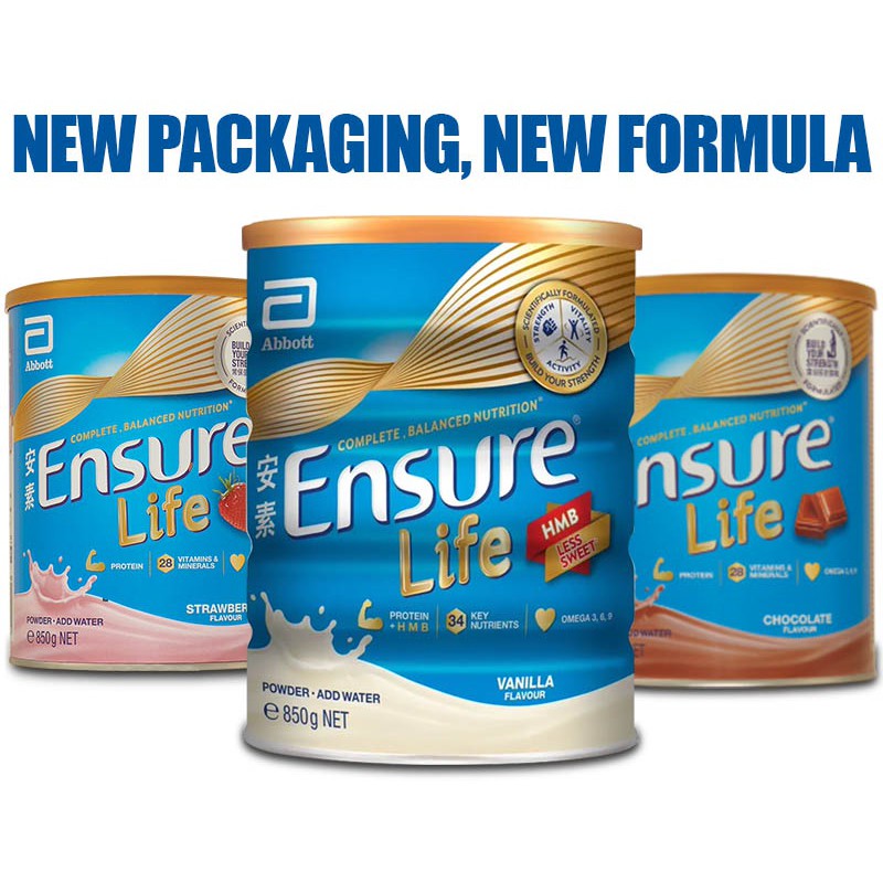 Ensure Life Powder Chocolate Strawberry Vanilla 850g Shopee Singapore